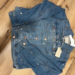 Universal Thread Blue Denim Jacket with Embellishments